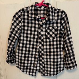 Okie Dokie Black and White Plaid Kids Shirt